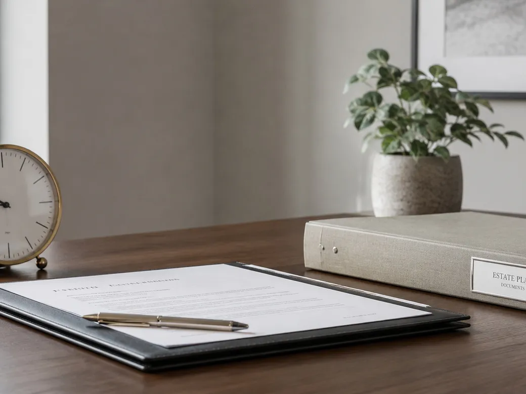 Estate-planning documents arranged for an asset-protection review