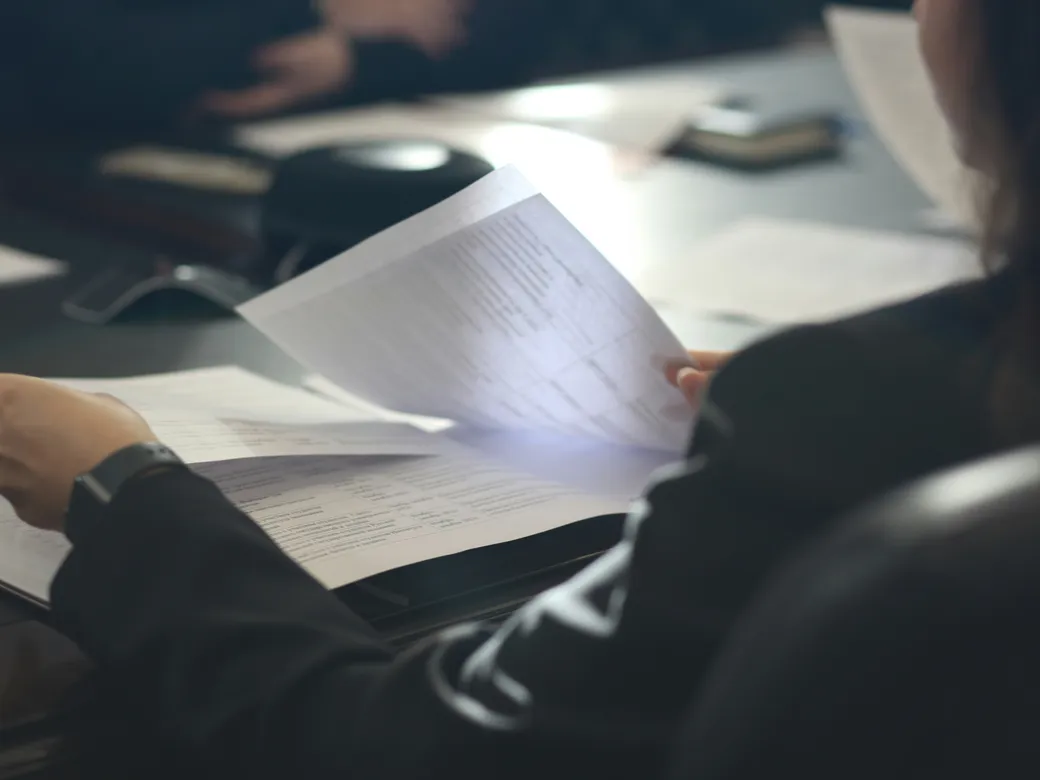 Trust-administration records organized on a fiduciary desk